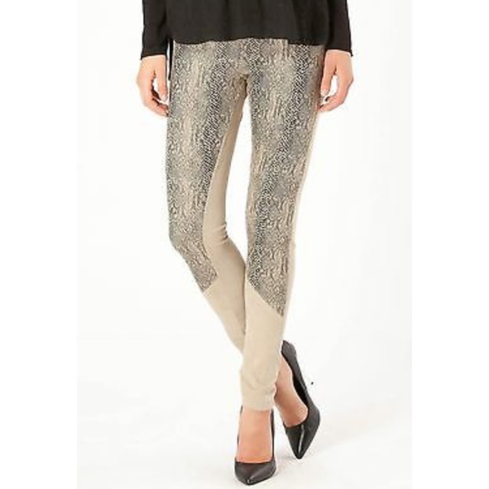 Hale Bob faux suede legging snake print details